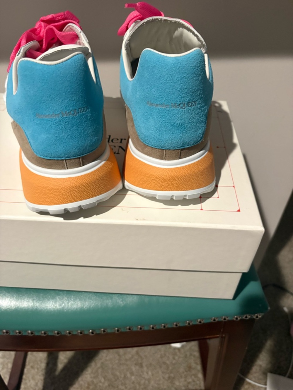 Authentic Alexander McQueen White Sneakers Colorblock ✨Like New✨